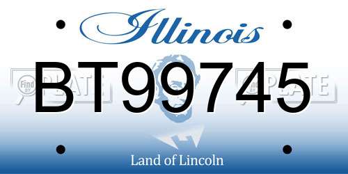 BT99745 Illinois License Plate