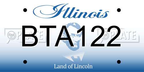 BTA122 Illinois License Plate