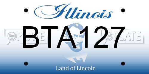 BTA127 Illinois License Plate