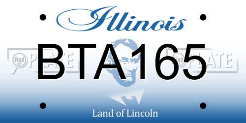 BTA165 Illinois License Plate