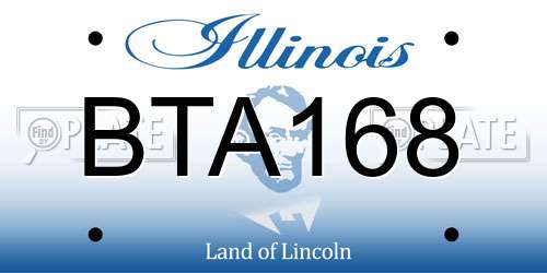 BTA168 Illinois License Plate