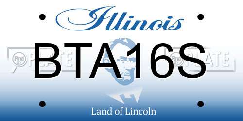 BTA16S Illinois License Plate