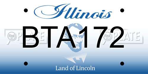 BTA172 Illinois License Plate