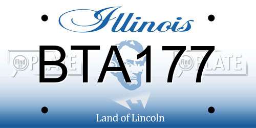 BTA177 Illinois License Plate