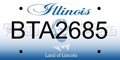 BTA2685 Illinois License Plate