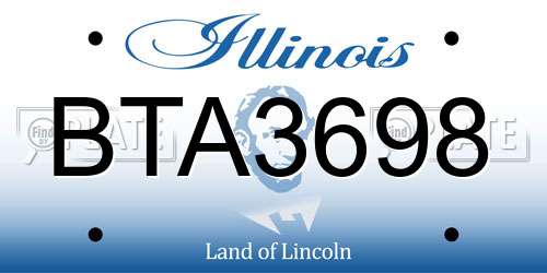 BTA3698 Illinois License Plate