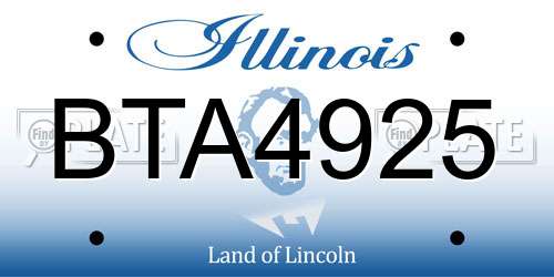BTA4925 Illinois License Plate