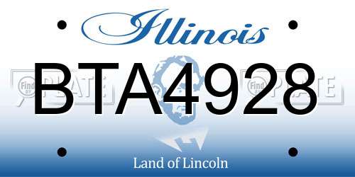 BTA4928 Illinois License Plate