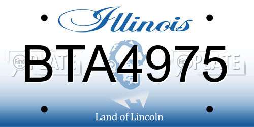 BTA4975 Illinois License Plate