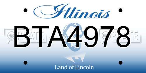 BTA4978 Illinois License Plate