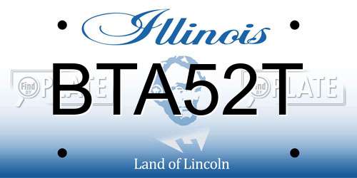 BTA52T Illinois License Plate