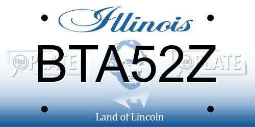 BTA52Z Illinois License Plate