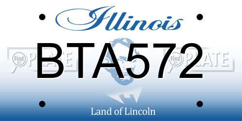 BTA572 Illinois License Plate