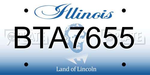 BTA7655 Illinois License Plate