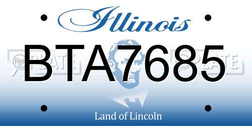 BTA7685 Illinois License Plate