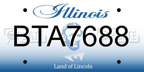 BTA7688 Illinois License Plate