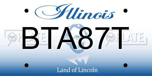 BTA87T Illinois License Plate