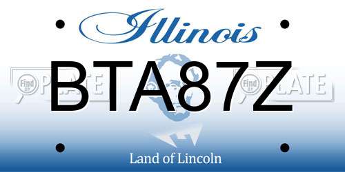 BTA87Z Illinois License Plate
