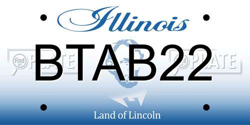 BTAB22 Illinois License Plate