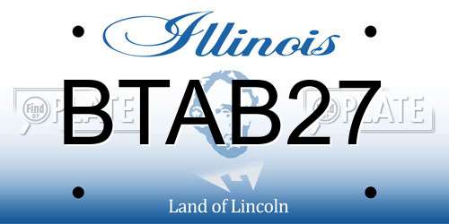 BTAB27 Illinois License Plate
