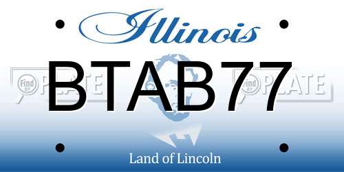 BTAB77 Illinois License Plate