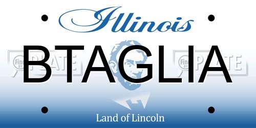 BTAGLIA Illinois License Plate