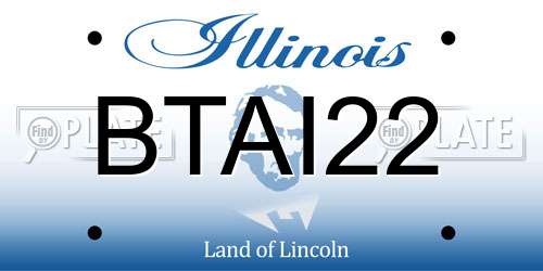 BTAI22 Illinois License Plate