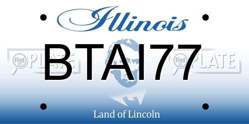 BTAI77 Illinois License Plate