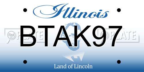 BTAK97 Illinois License Plate