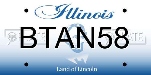 BTAN58 Illinois License Plate