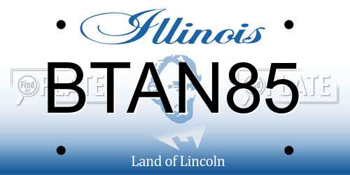 BTAN85 Illinois License Plate
