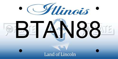 BTAN88 Illinois License Plate