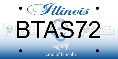BTAS72 Illinois License Plate