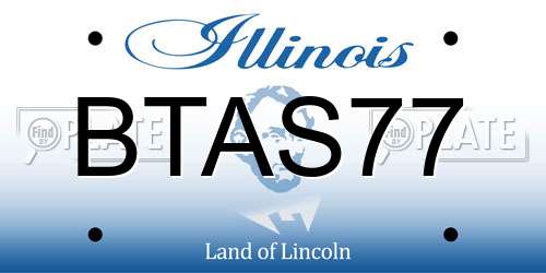 BTAS77 Illinois License Plate