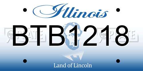 BTB1218 Illinois License Plate