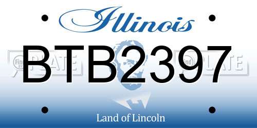 BTB2397 Illinois License Plate