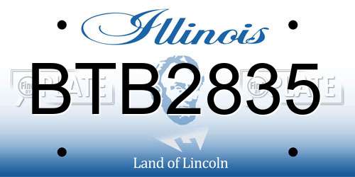 BTB2835 Illinois License Plate