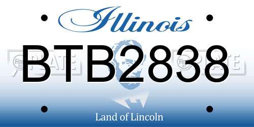 BTB2838 Illinois License Plate