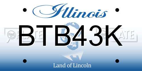 BTB43K Illinois License Plate