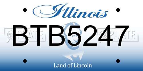 BTB5247 Illinois License Plate
