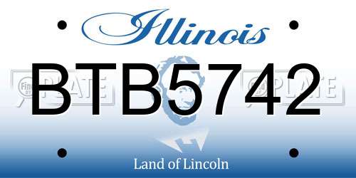 BTB5742 Illinois License Plate