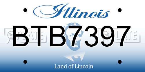BTB7397 Illinois License Plate