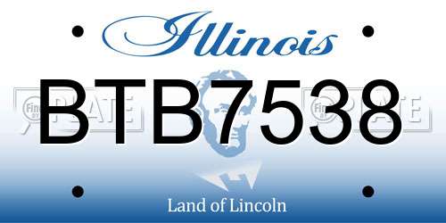 BTB7538 Illinois License Plate