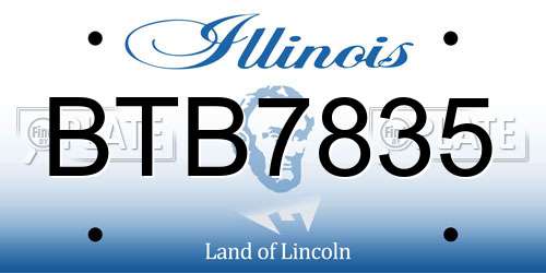 BTB7835 Illinois License Plate