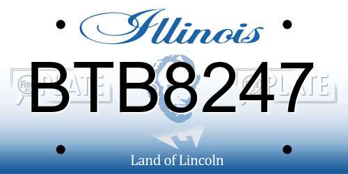 BTB8247 Illinois License Plate