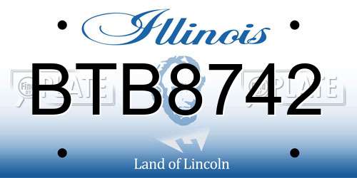 BTB8742 Illinois License Plate