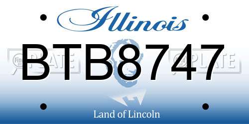 BTB8747 Illinois License Plate
