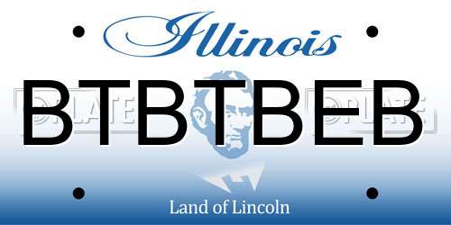 BTBTBEB Illinois License Plate