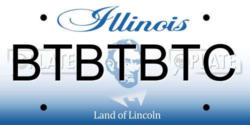 BTBTBTC Illinois License Plate