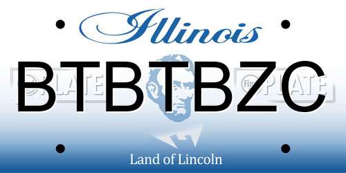 BTBTBZC Illinois License Plate